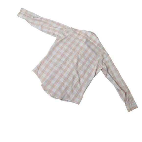 Vintage 80s Orange Blue Plaid Retro Button Down Shirt - Picture 10 of 10